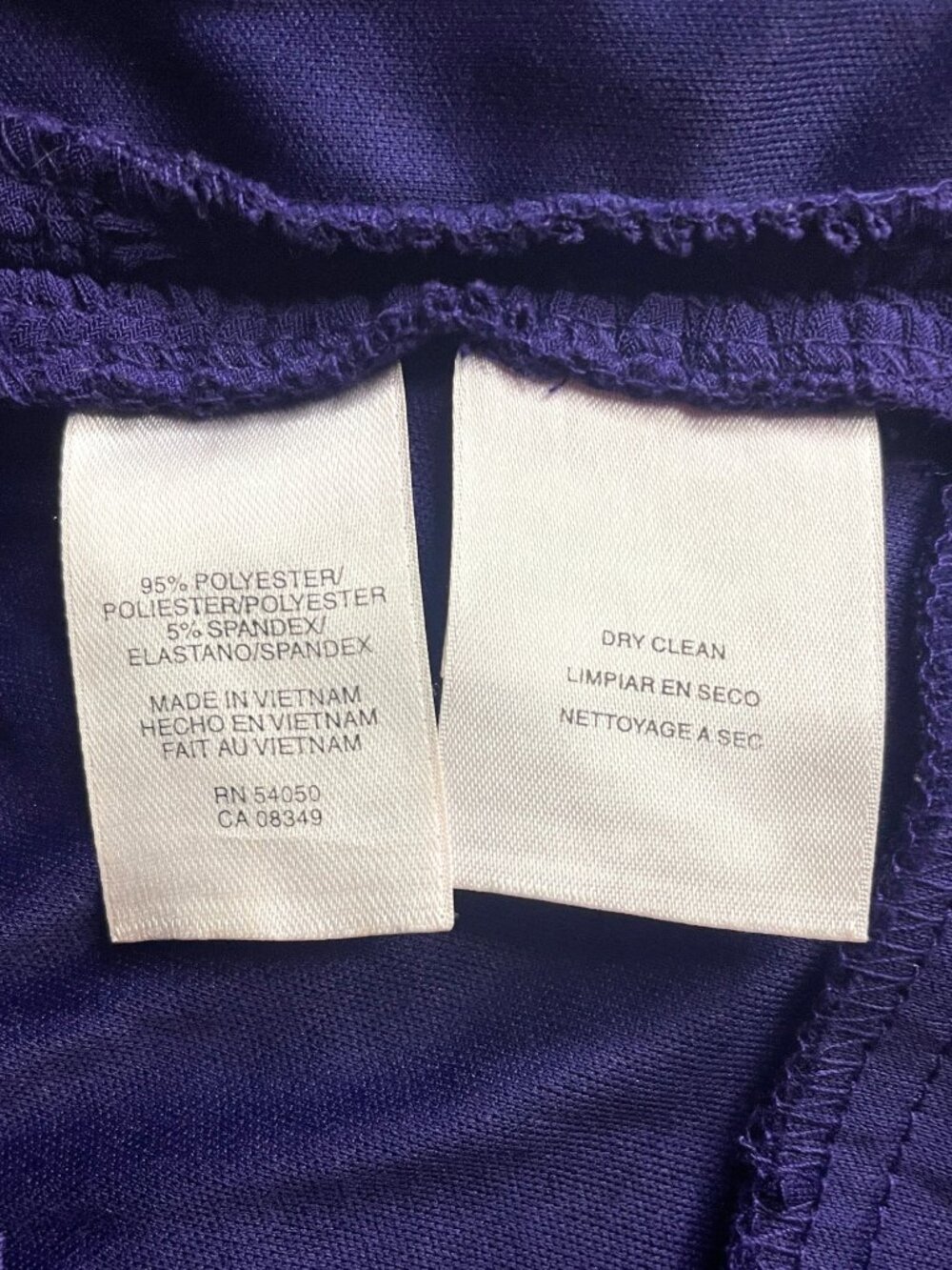 Evan Picone Deep Purple Midi Dress | Size 4 | Ruched Waist - Picture 5 of 8